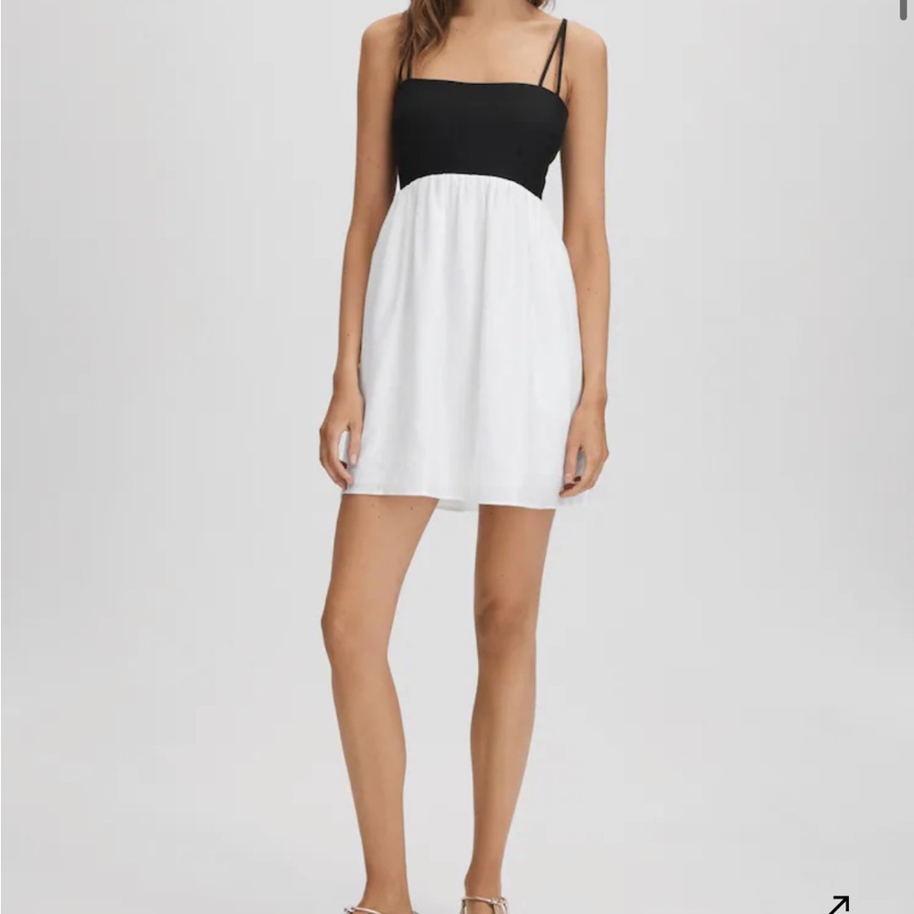 Black and White linen Women's Dress